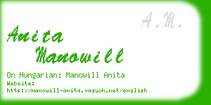 anita manowill business card